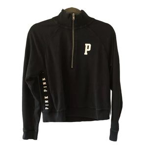 Victoria’s Secret PINK Black White Half Zip Small